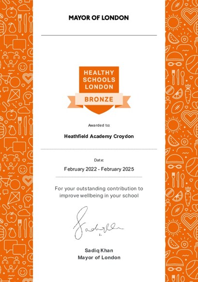 Heathfield Academy Croydon Healthy Schools